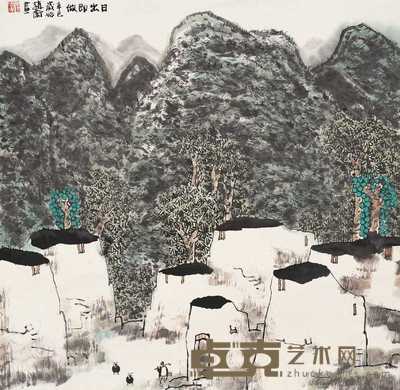 赵卫 2001年作 日出即做图 镜心 68×68cm